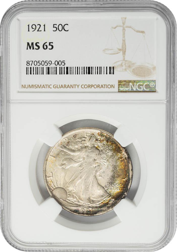 1921 50C MS65 NGC