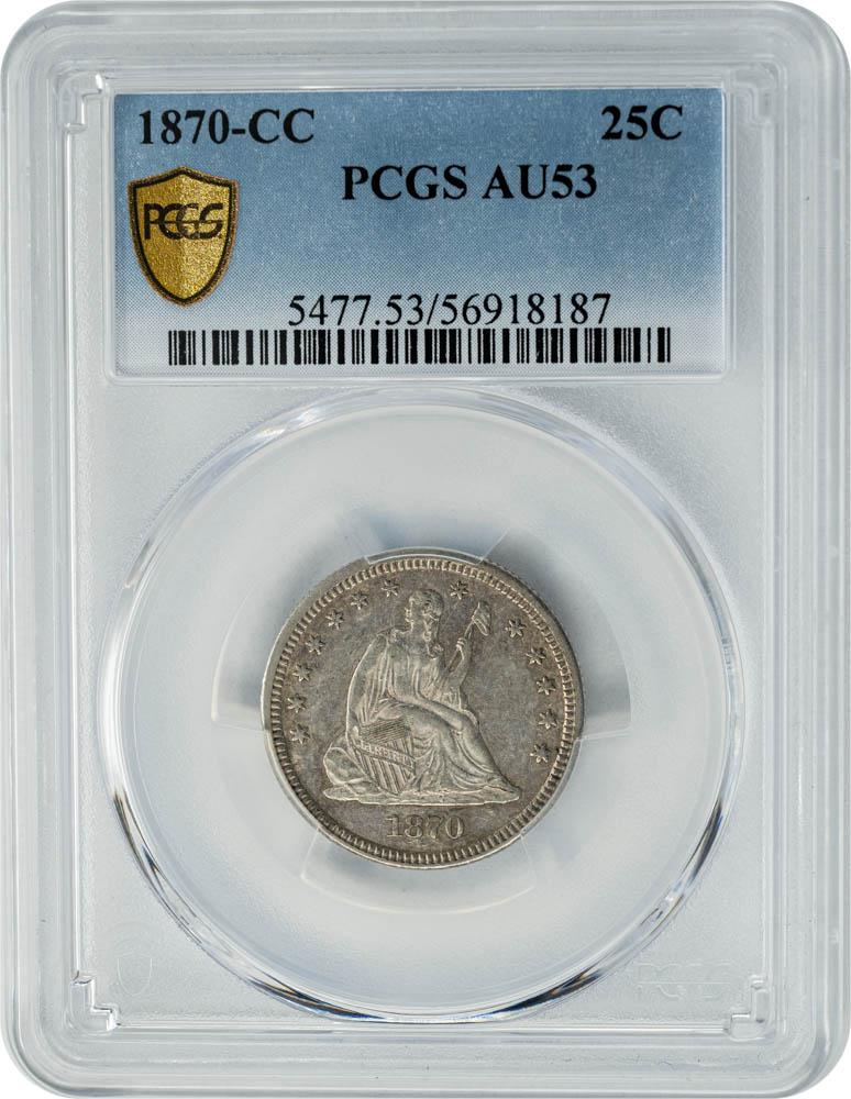 1870-CC 25C AU53 PCGS