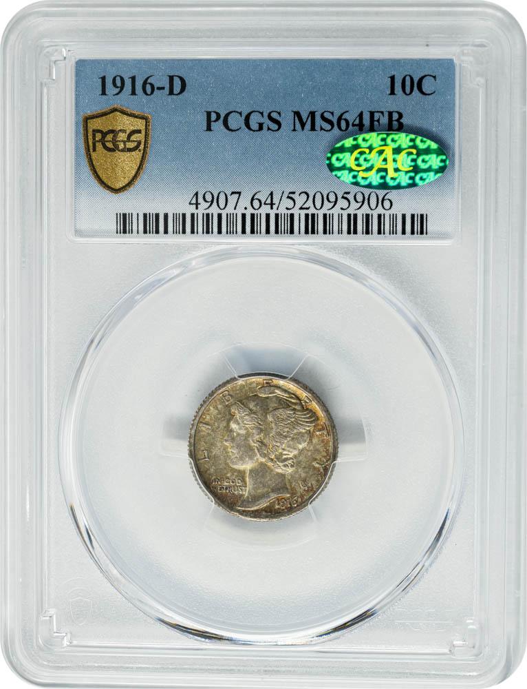 1916-D 10C MS64FB PCGS