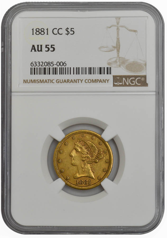 1881-CC $5 AU55 NGC