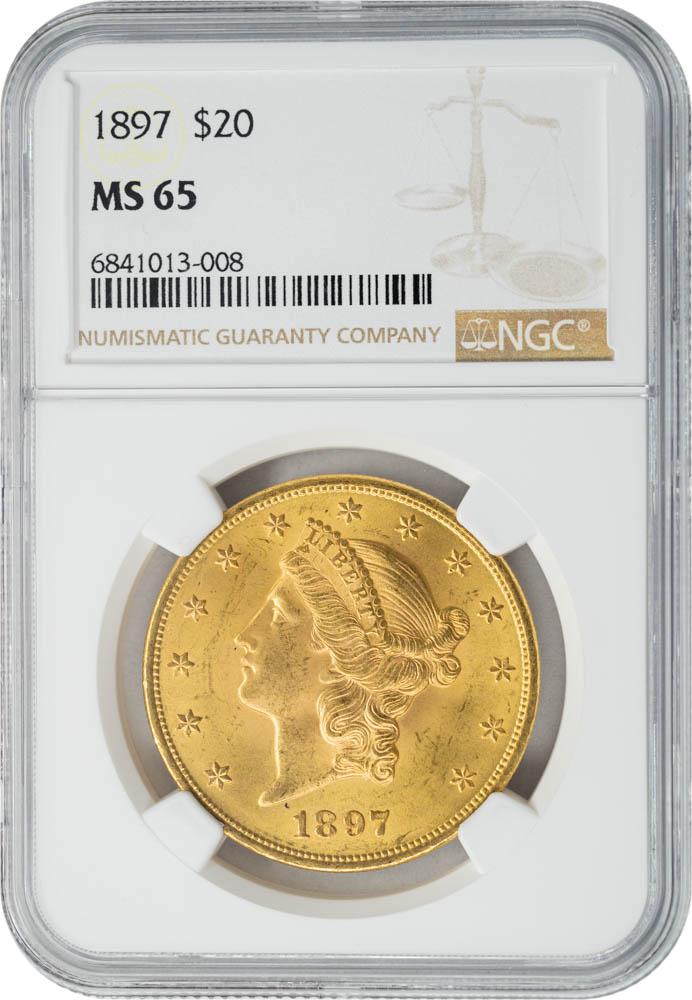 1897 $20 AU55 NGC