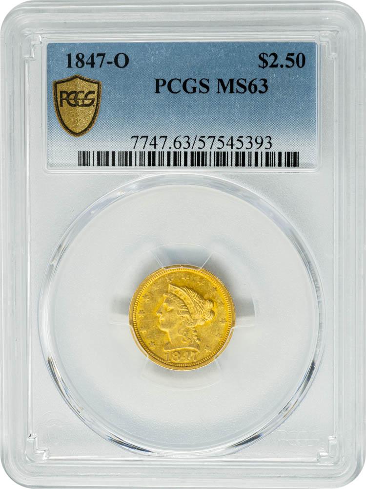 1847-O $2.50 MS63 PCGS