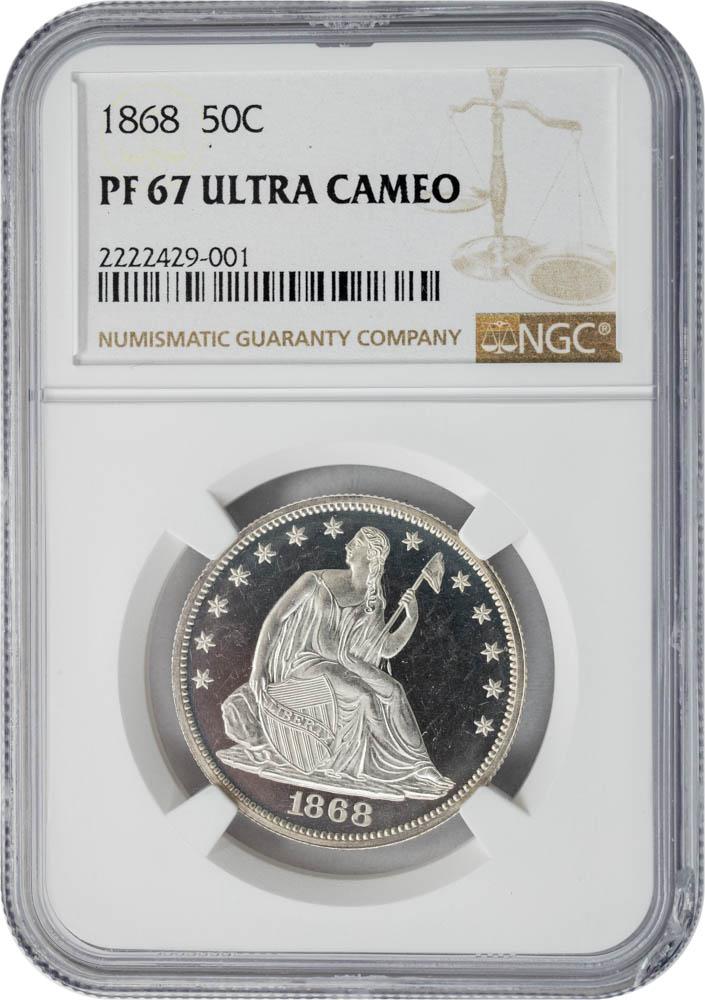 1868 50C PR67DCAM NGC