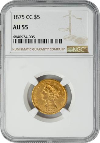 1875-CC $5 Liberty