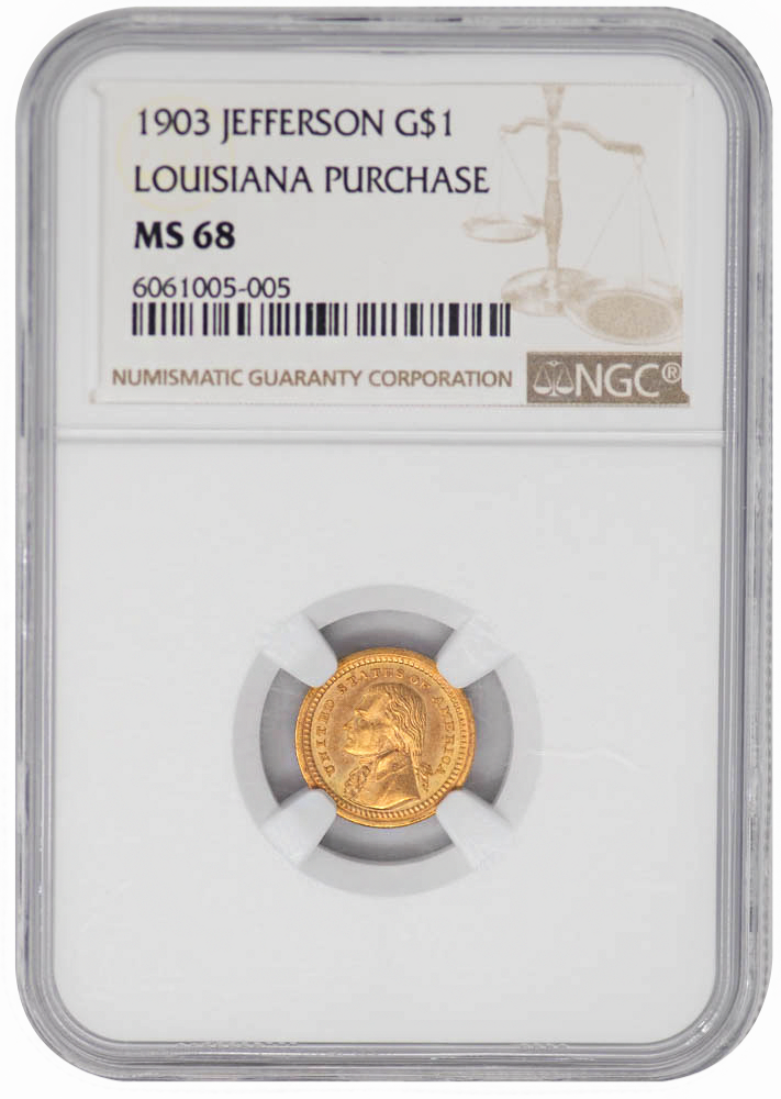 1903 G$1 LA Purchase, Jefferson MS68 NGC