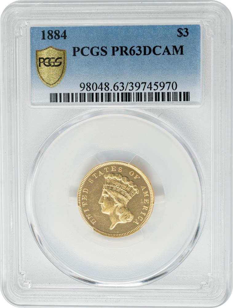 1884 $3 PR63DCAM PCGS