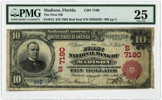 Madison, Florida $10 1902 FR.613 - Red Seal