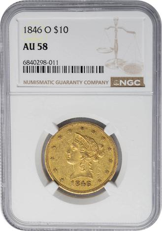 1846/'5'-O $10 Liberty