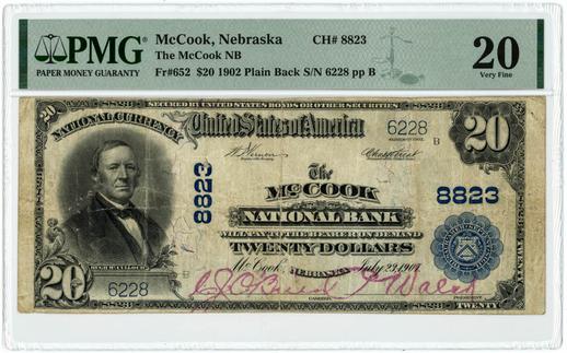 McCook, Nebraska $20 1902 FR. 652