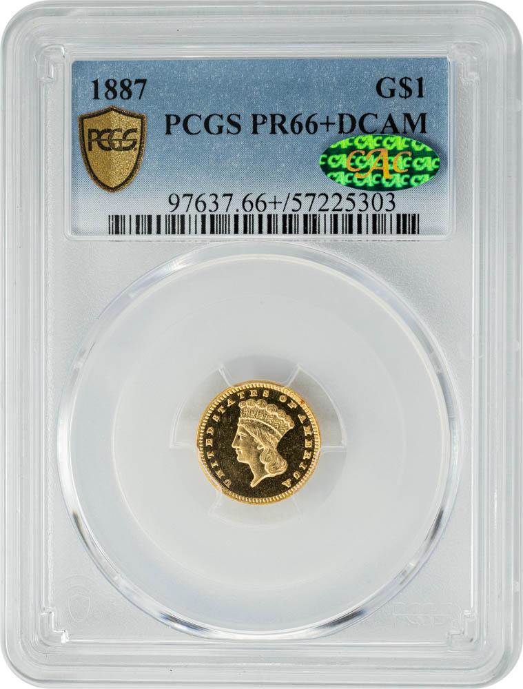 1887 G$1 PR66+DCAM PCGS