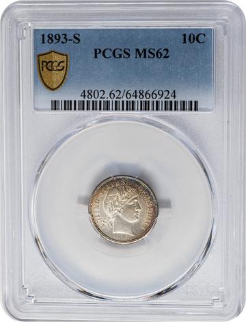 1893-S Barber 10c