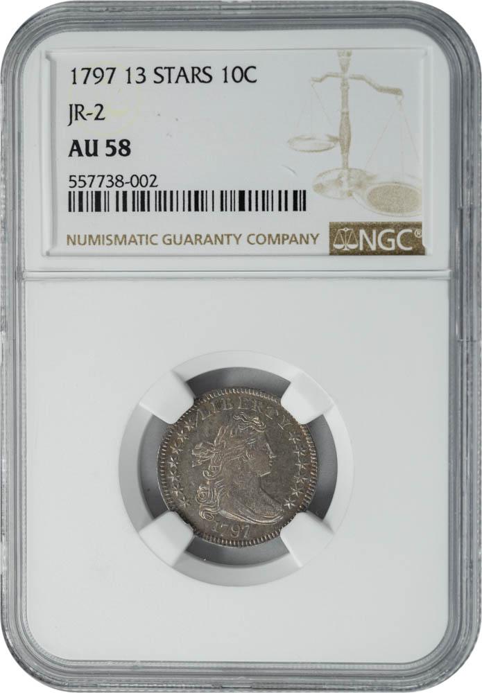 1797 10C 13 Stars AU58 NGC