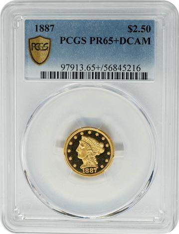 1887 $2.50 PR65+DCAM PCGS