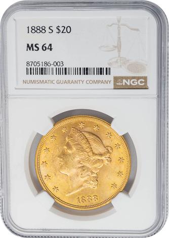 1888-S $20 MS64 NGC