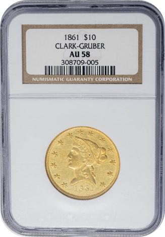 1861 $10 Clark, Gruber & Co.
