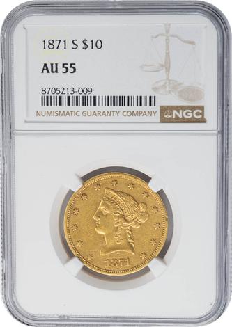 1871-S $10 Liberty