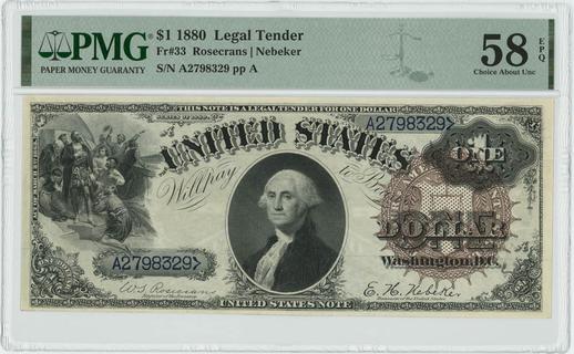 1880 FR. 33 $1 Legal Tender