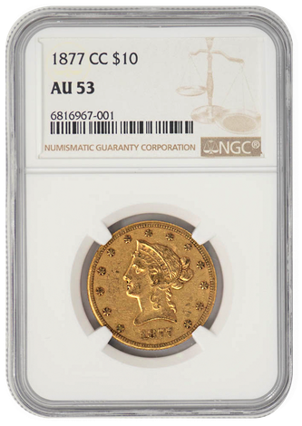 1877-CC $10 AU53 NGC