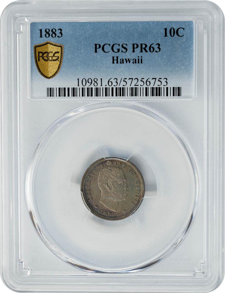 1883 10C Hawaii PR63 PCGS