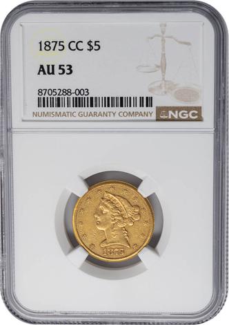 1875-CC $5 Liberty