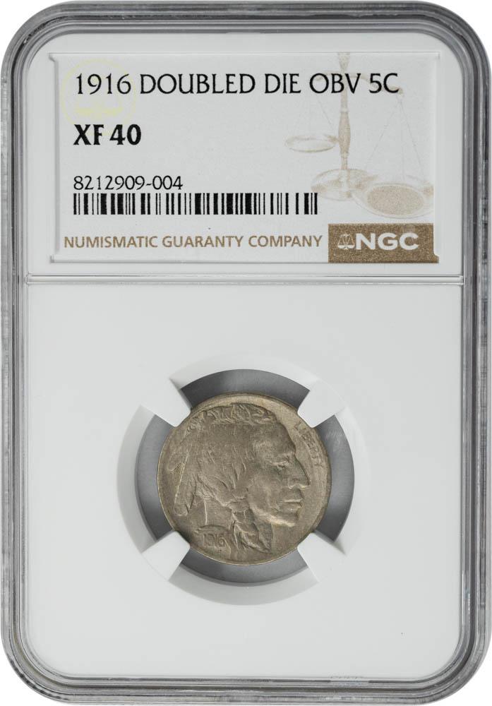 1916 5C Doubled Die Obverse XF40 NGC