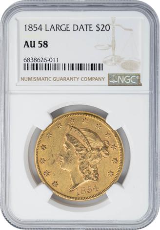 1854 $20 Liberty - Large Date