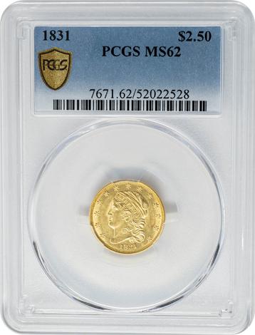 1831 $2.50 MS62 PCGS