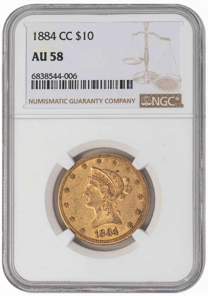 1884-CC $10 AU58 NGC