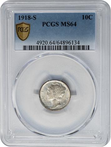 1918-S Mercury 10c