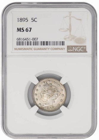 1895 5C MS67 NGC
