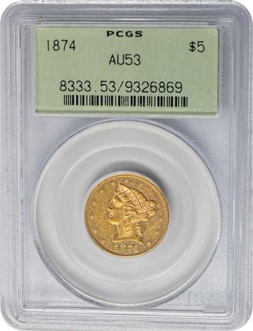 1874 $5 Liberty