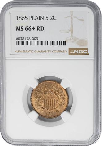 1865 Two Cent 2c - Plain 5