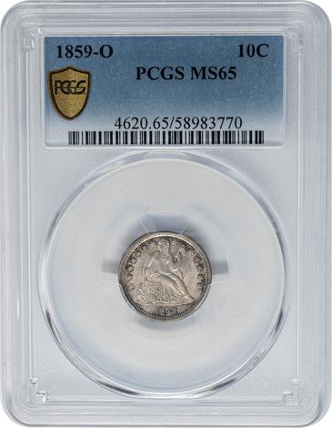 1859-O Seated Liberty 10c