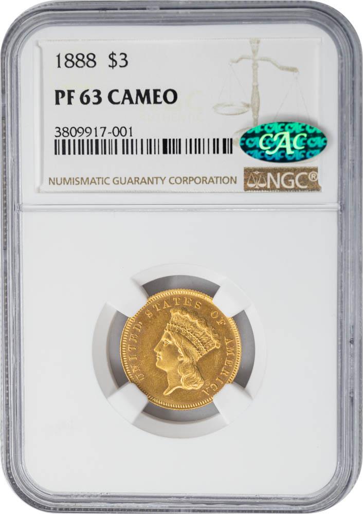 1888 $3 PR63CAM NGC