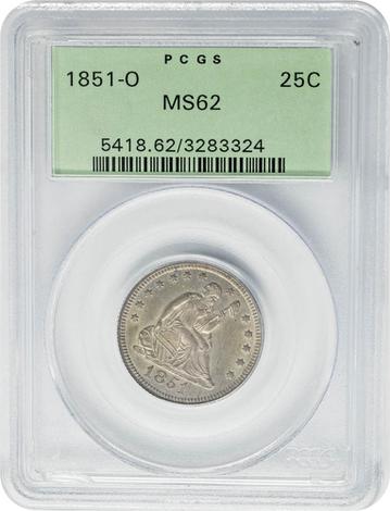 1851-O 25C MS62 PCGS