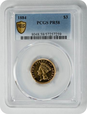 1884 $3 Indian