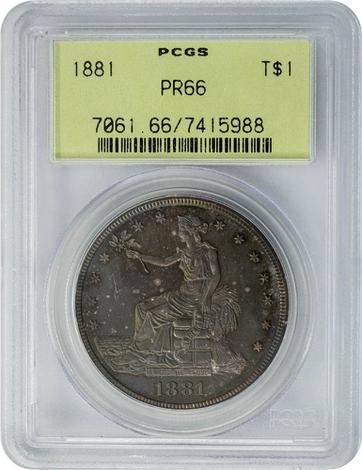 1881 T$1 Trade PR66 PCGS