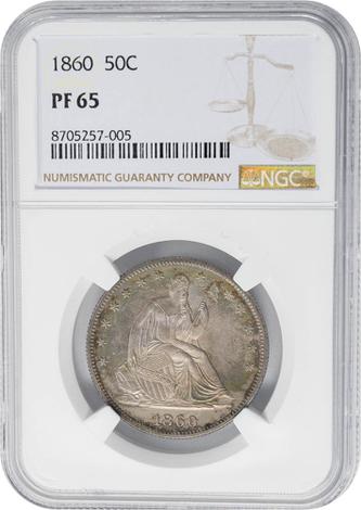 1860 Seated Liberty 50c