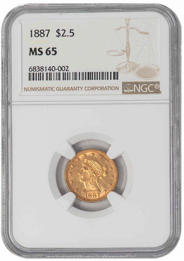 1887 $2.50 MS65 NGC