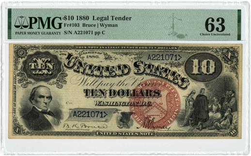 1880 FR.103 $10 Legal Tender