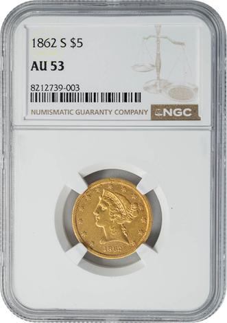 1862-S $5 Liberty