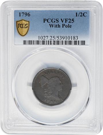 1796 Liberty Cap Right 1/2C - With Pole