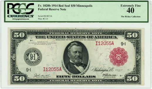 1914 FR.1020b $50 Federal Reserve Note - Minneapolis