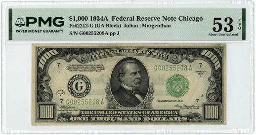 1934A FR.2212-G $1000 Federal Reserve Note - Chicago