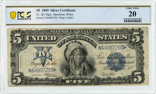 1899 FR.281 $5 Silver Certificate