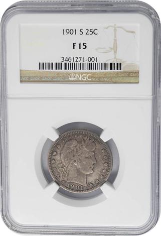 1901-S 25C F15 NGC