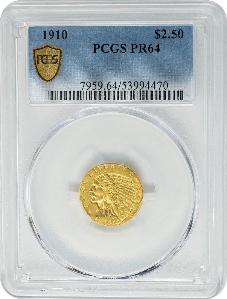 1910 $2.50 PR64 PCGS