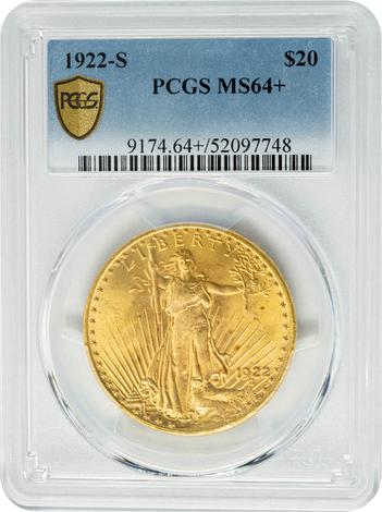 1922-S $20 MS64+ PCGS