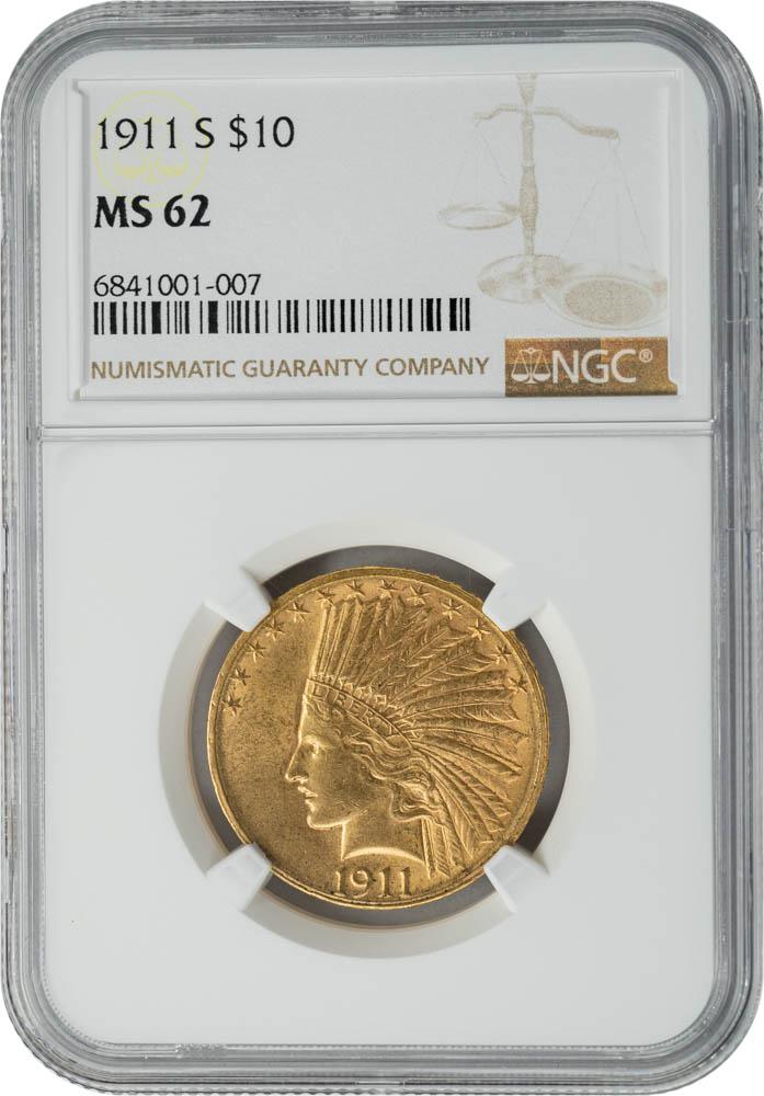1911-S $10 MS62 NGC