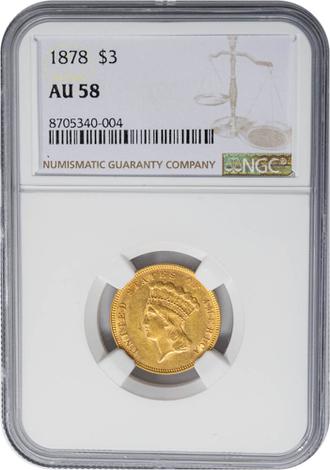 1878 $3 Indian